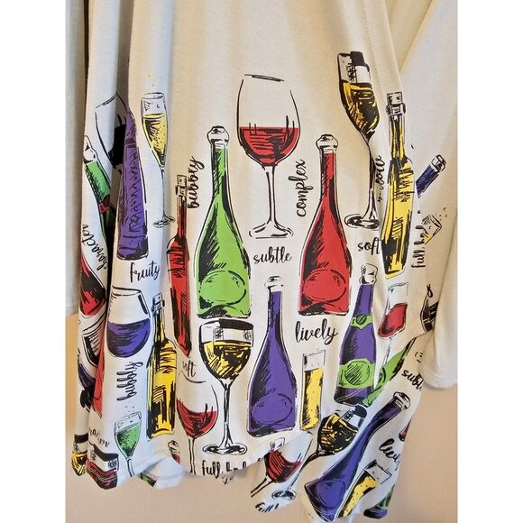 A Walk In The Park Womens Wineology Wine Cardigan Size L Fun Drinking! - Picture 2 of 4